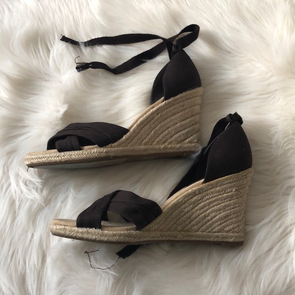 🎉Ann Taylor Loft Brown Espadrille Wedges - Picture 3 of 4